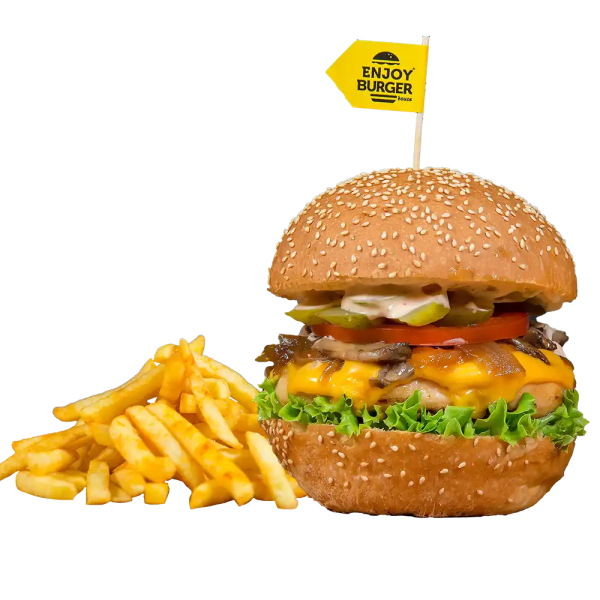Chicken Garlic Mushroom Burger Enjoy Burger House
